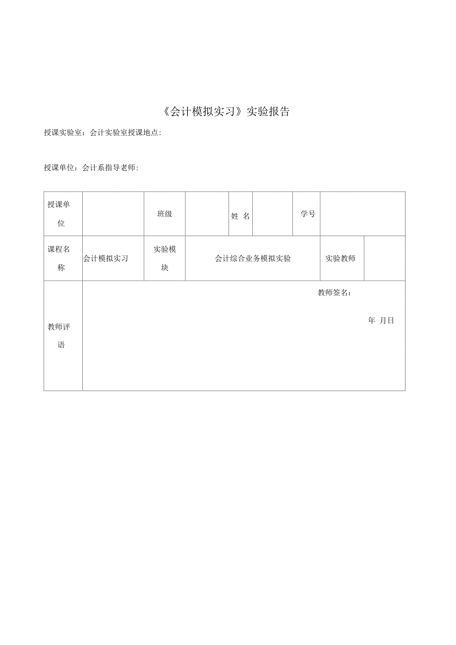 会计手工帐实训报告篇_第1页