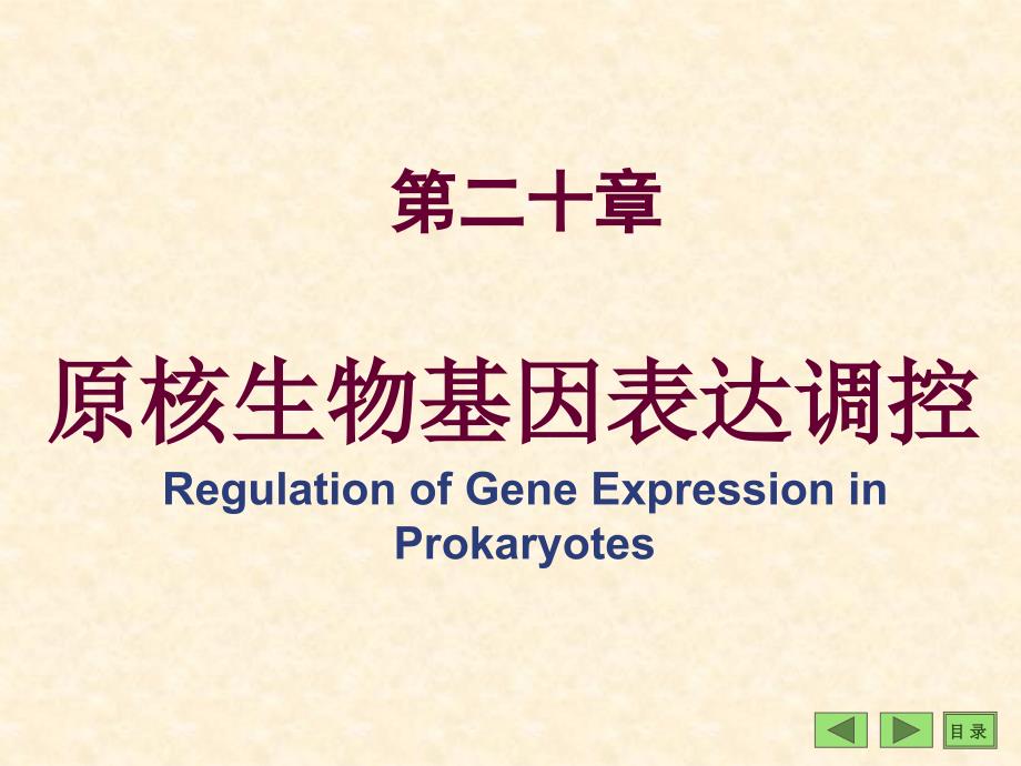 第20章原核生物基因表达调控_第1页