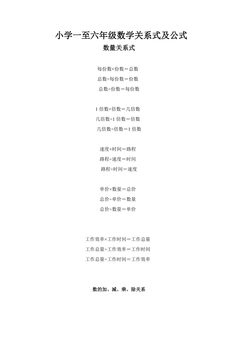 小学一至六年级数学概念_第1页