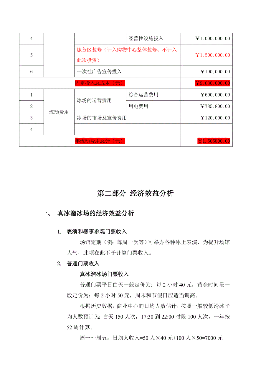 投资测算-溜冰场-冰场投资估算及运营费用和收益.doc_第5页