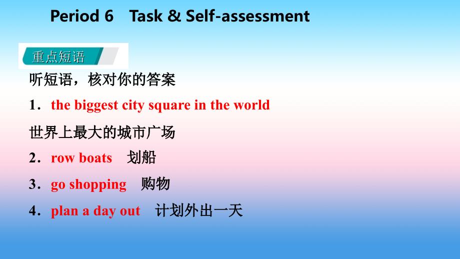 2018年秋八年级英语上册 Unit 3 A day out Period 6 Task &amp;amp; Self-assessment导学课件 （新版）牛津版_第3页