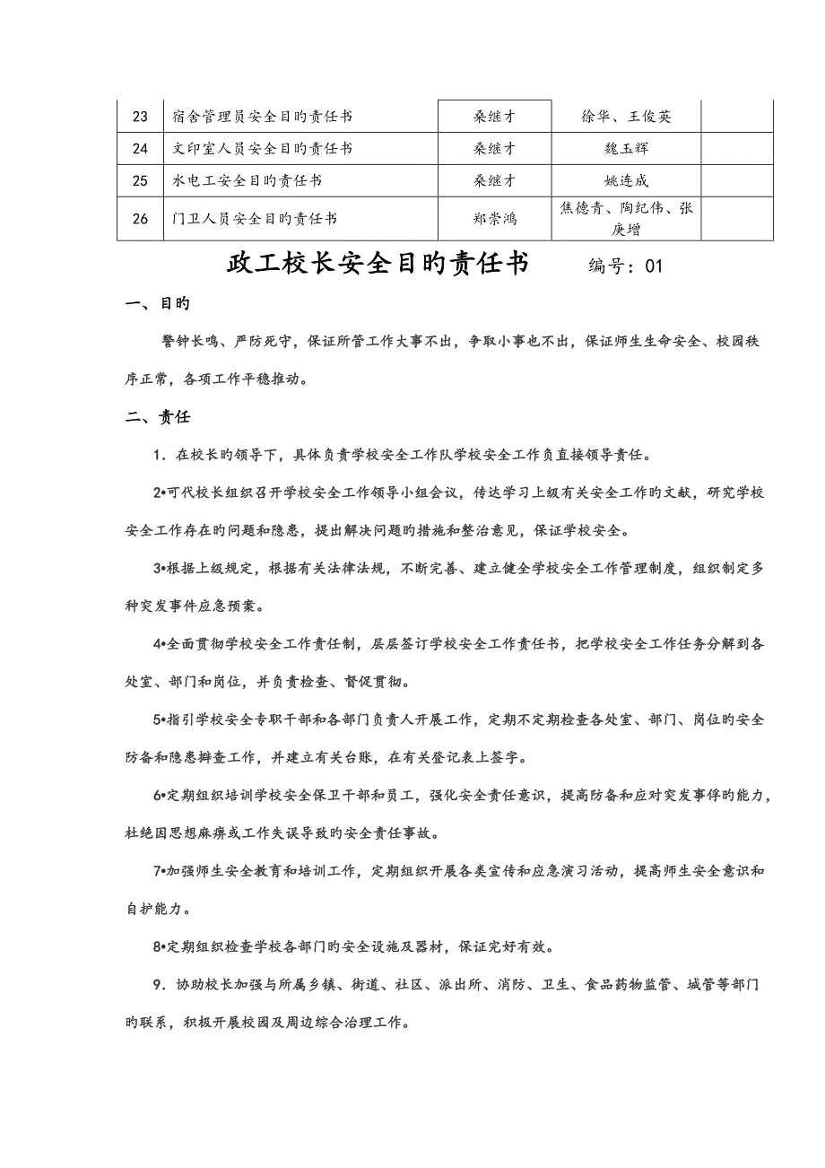 学校安全目标责任分析报告书_第2页