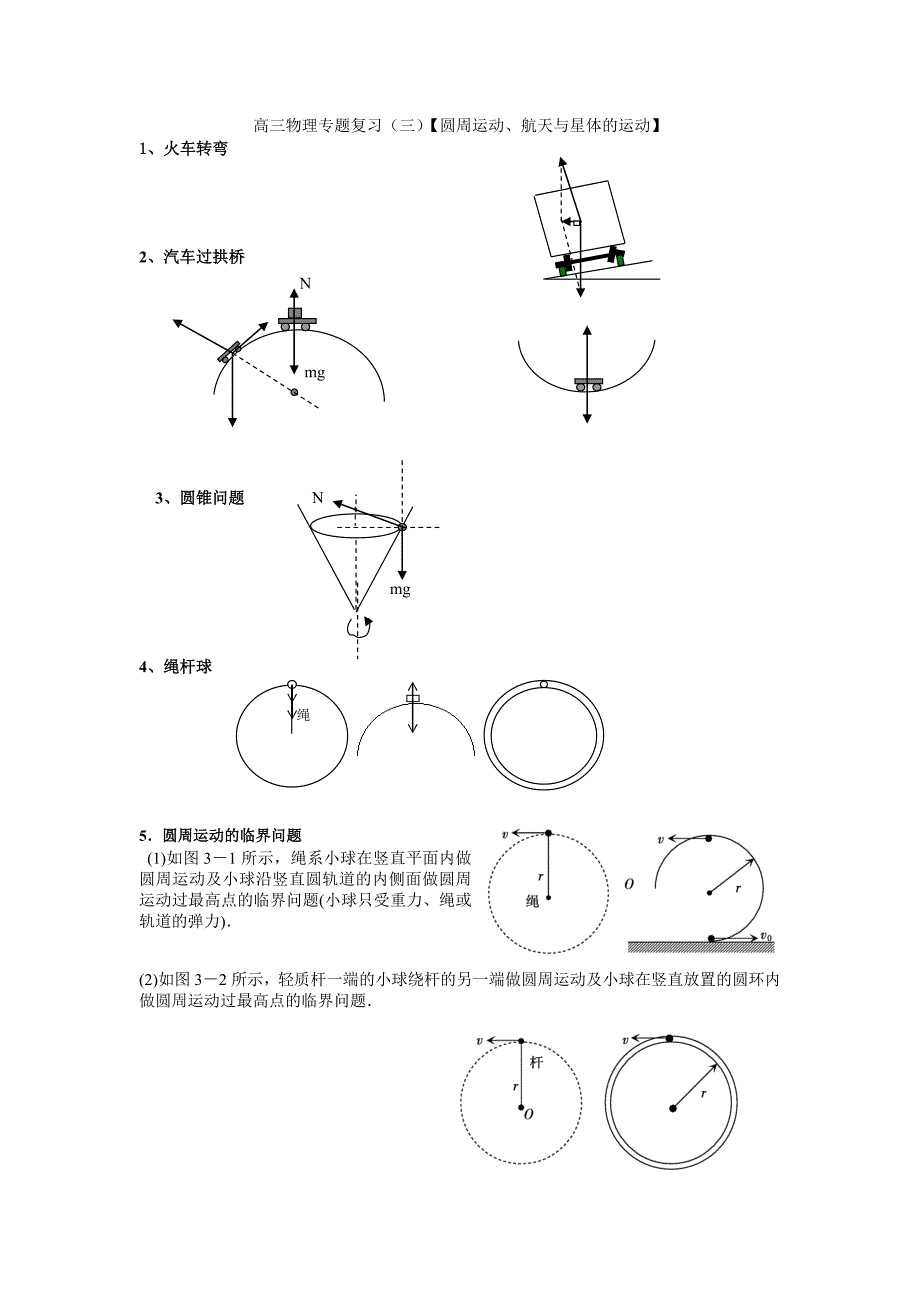 圆周运动航天与星体问题（打印题）_第1页