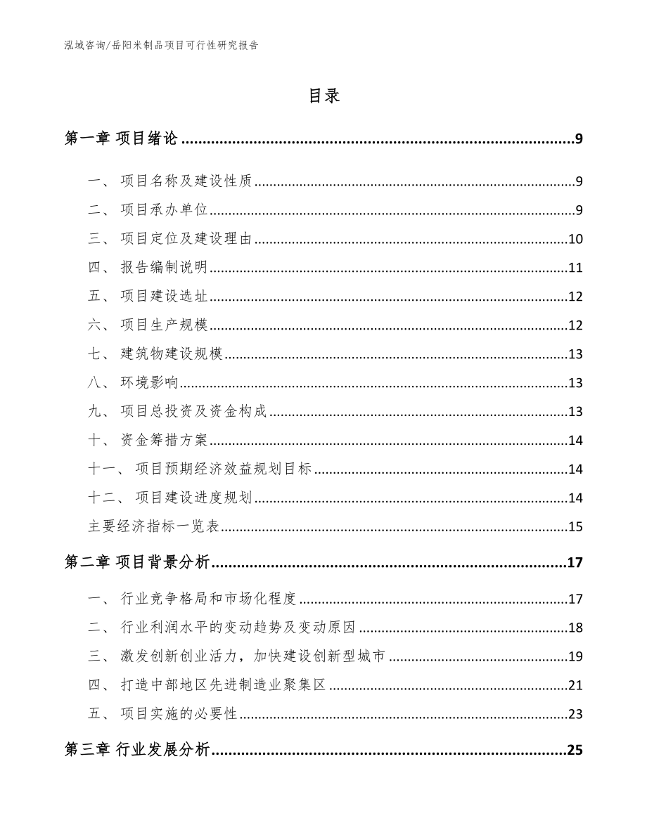 岳阳米制品项目可行性研究报告范文参考_第2页