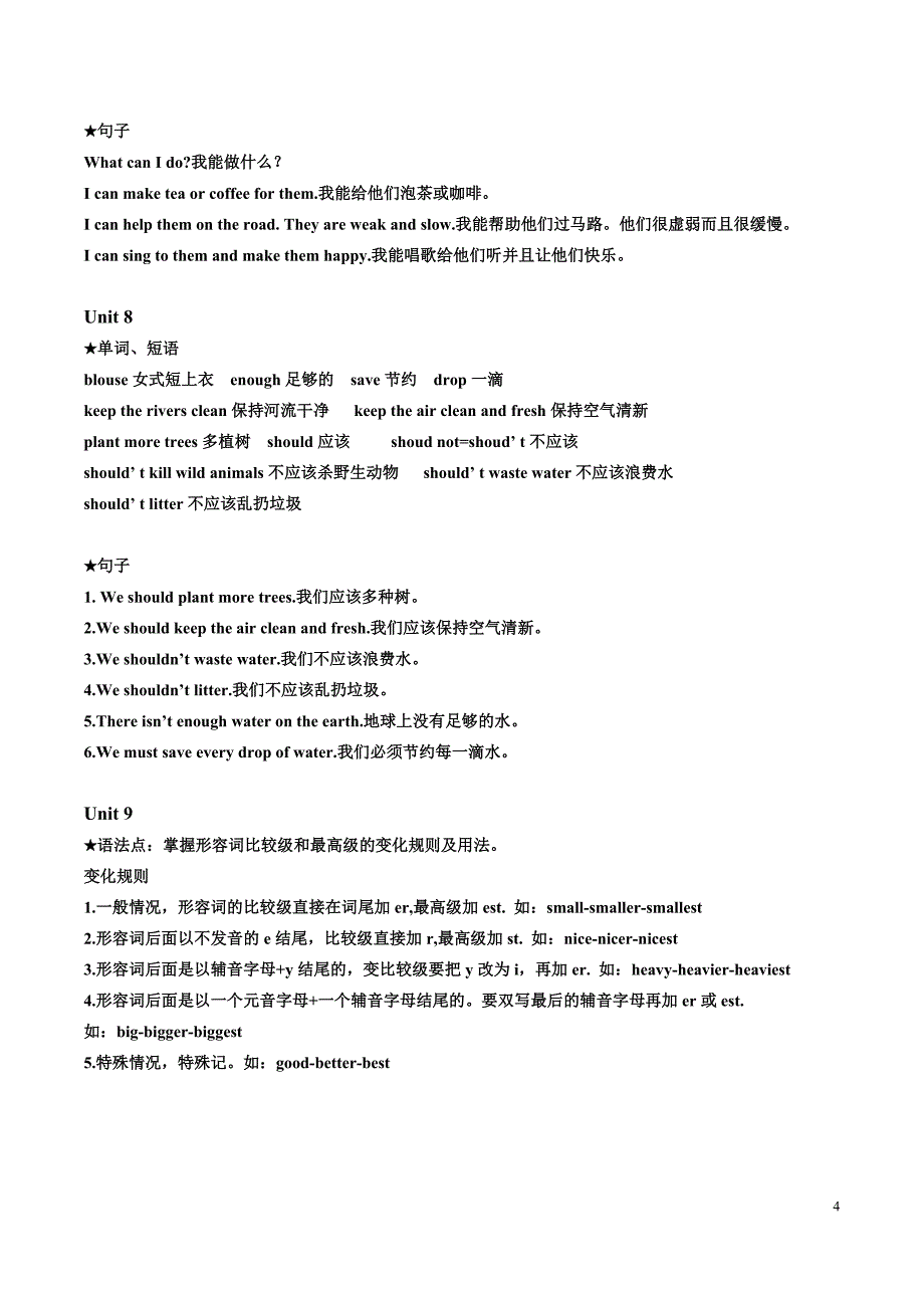 (完整word版)新湘少版六年级上册英语复习资料-carolyn.doc_第4页