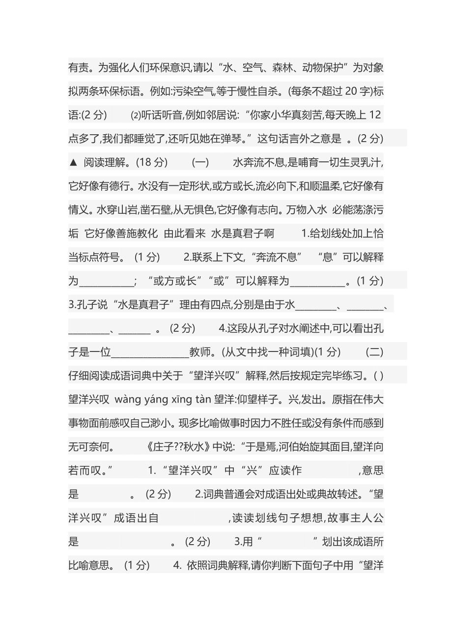 2022年小升初语文试卷.docx_第4页