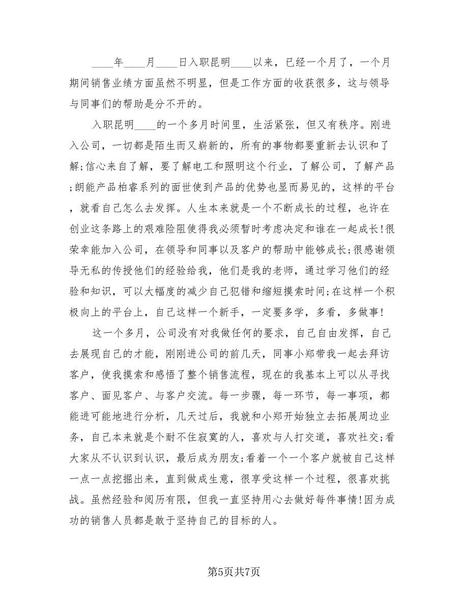 做销售的月度工作总结格式版（三篇）.doc_第5页