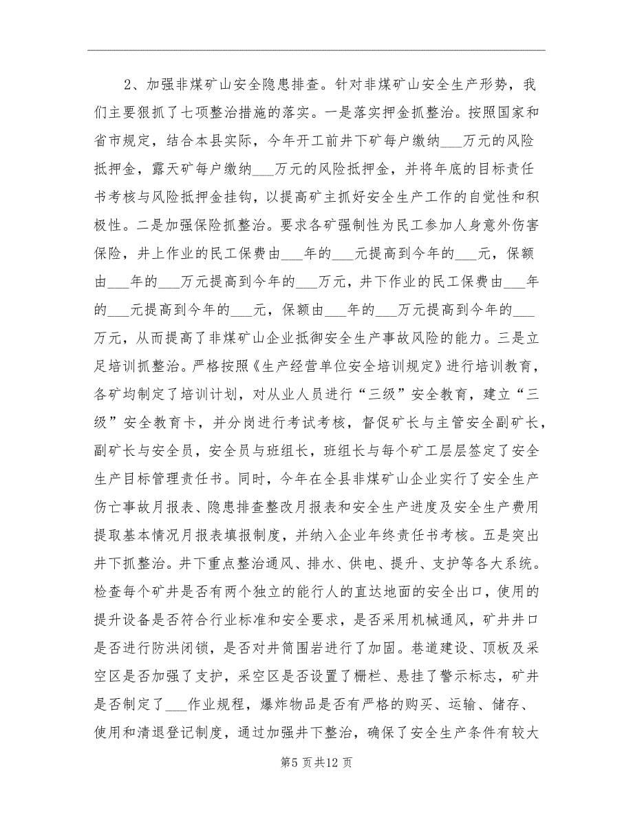 县政府的上半年安监工作总结_第5页