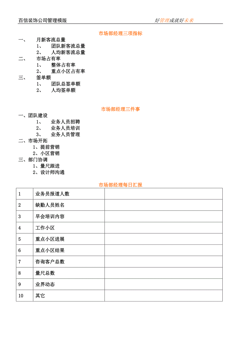 家居装饰公司管理模板_第1页