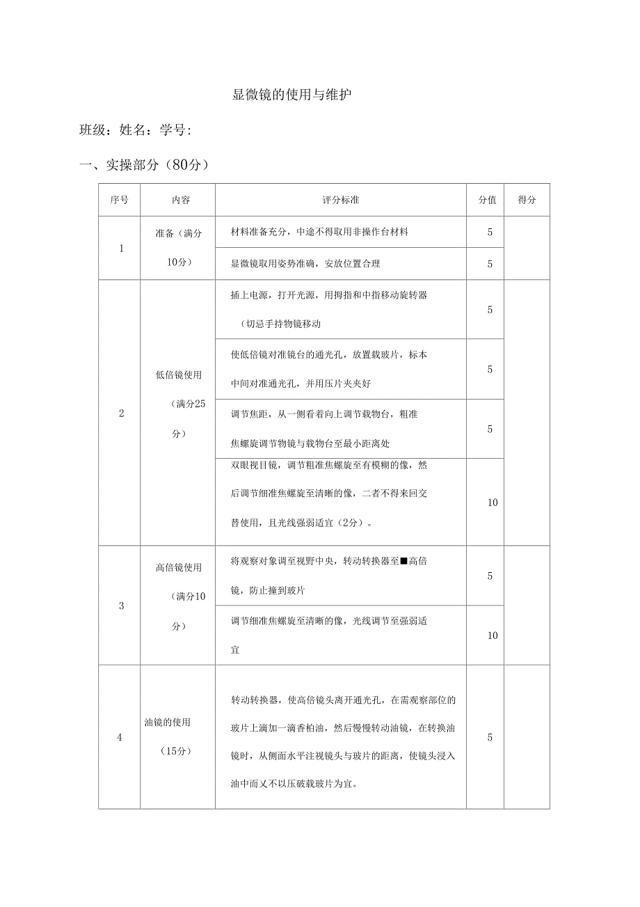 微生物技能考核标准_第1页