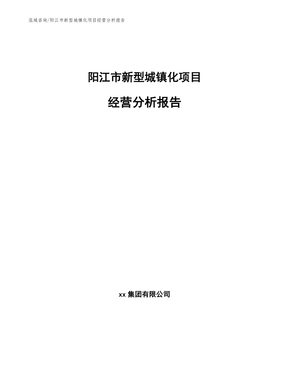 阳江市新型城镇化项目经营分析报告【模板】_第1页