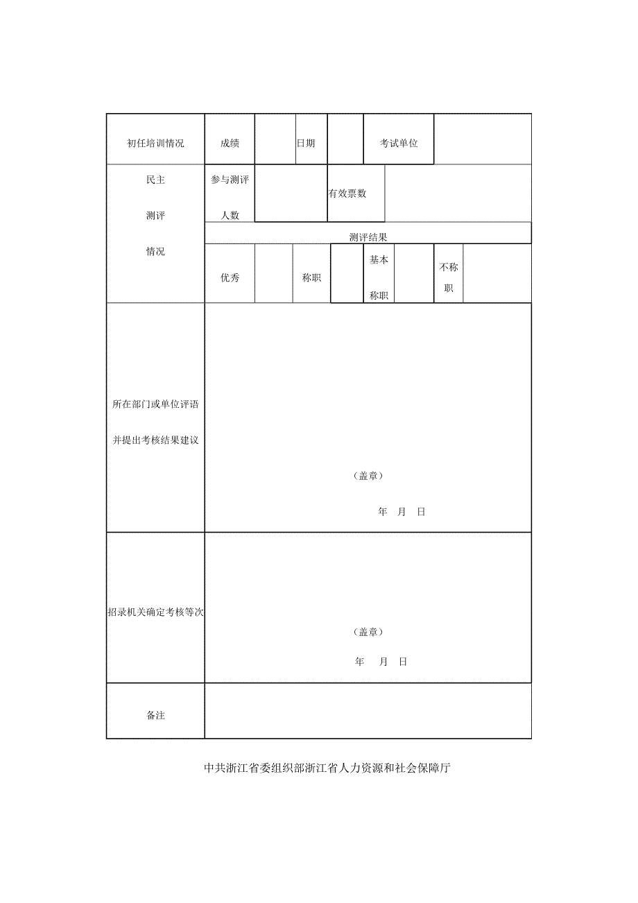 浙江省新录用公务员试用期满考核表_第2页