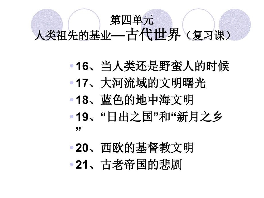 第四单元人类祖先的基业古代世界复习课_第1页