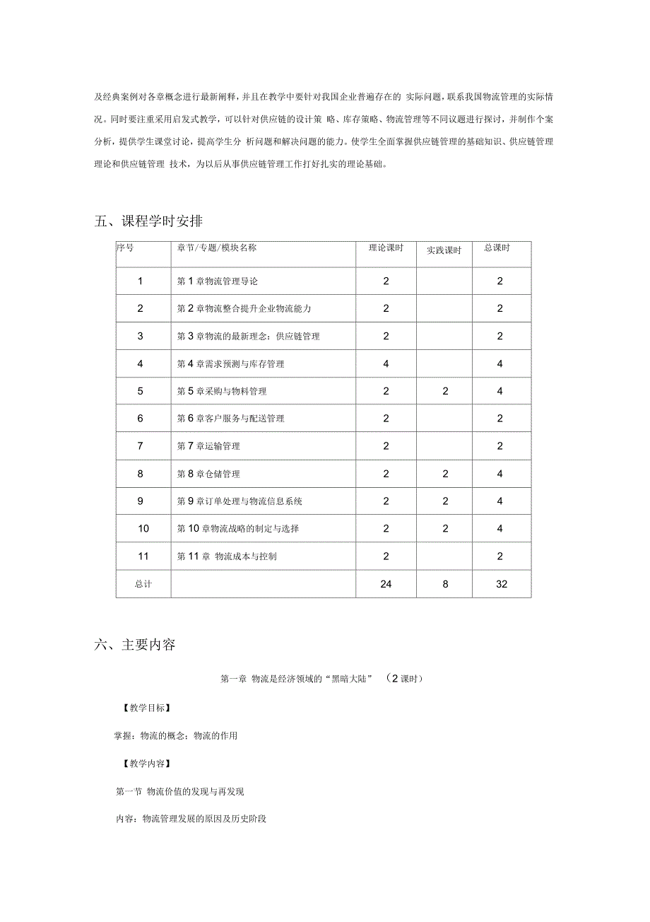 物流与供应链管理教学大纲与实验大纲(电子商务专业)_第2页