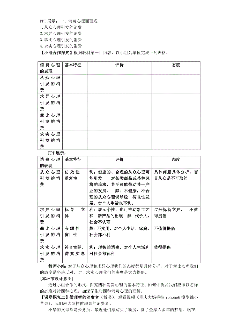 人教版高中政治必修一《经济生活》第三课第二框《树立正确的消费观》教案_第2页