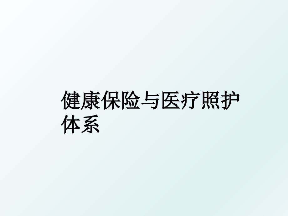 健康保险与医疗照护体系_第1页
