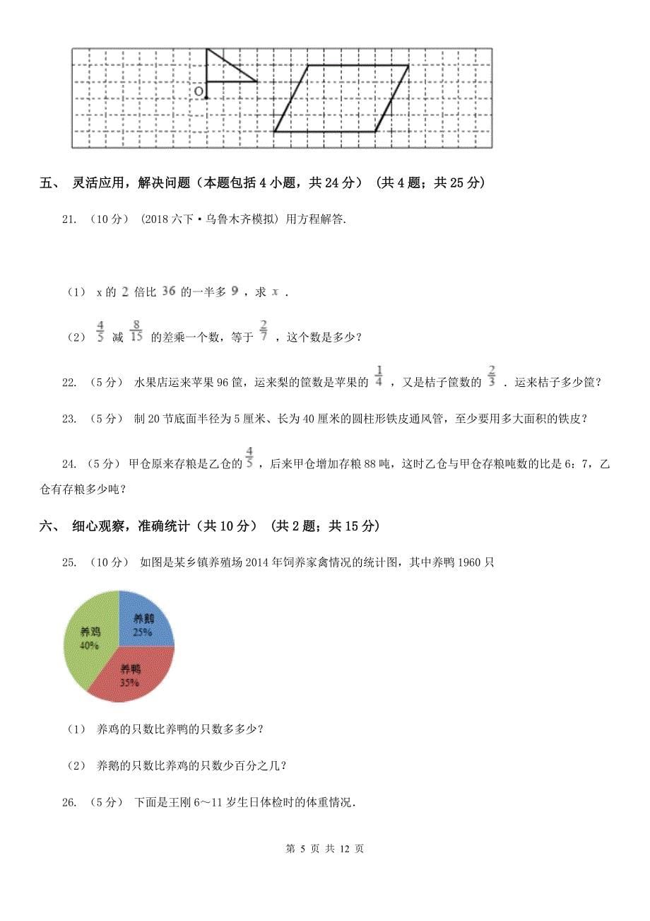 广西北海市2021年小升初数学试卷C卷_第5页