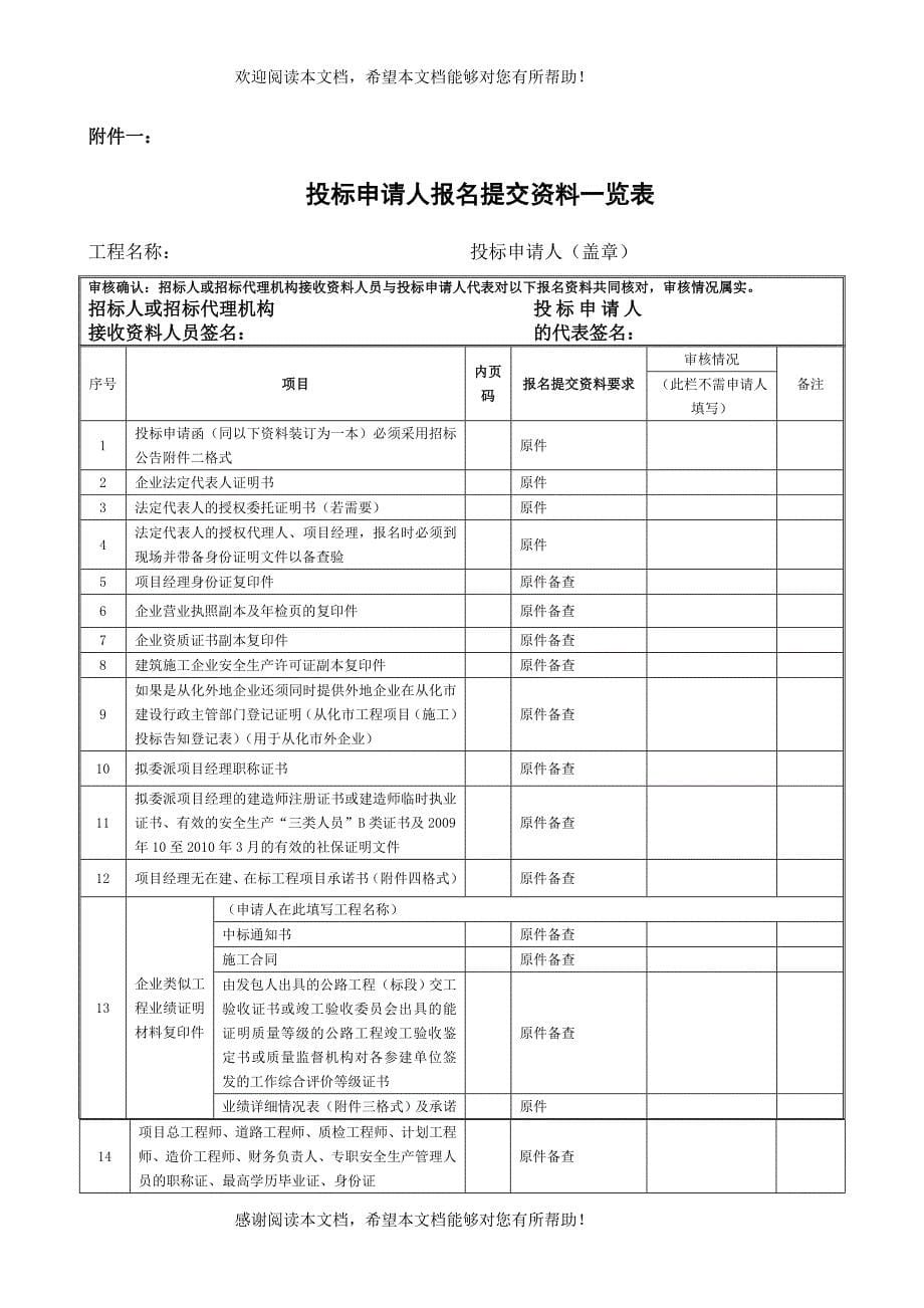 大道至新穗油站环境整治及升级改造工程(道路改造工程)施工招标资格_第5页