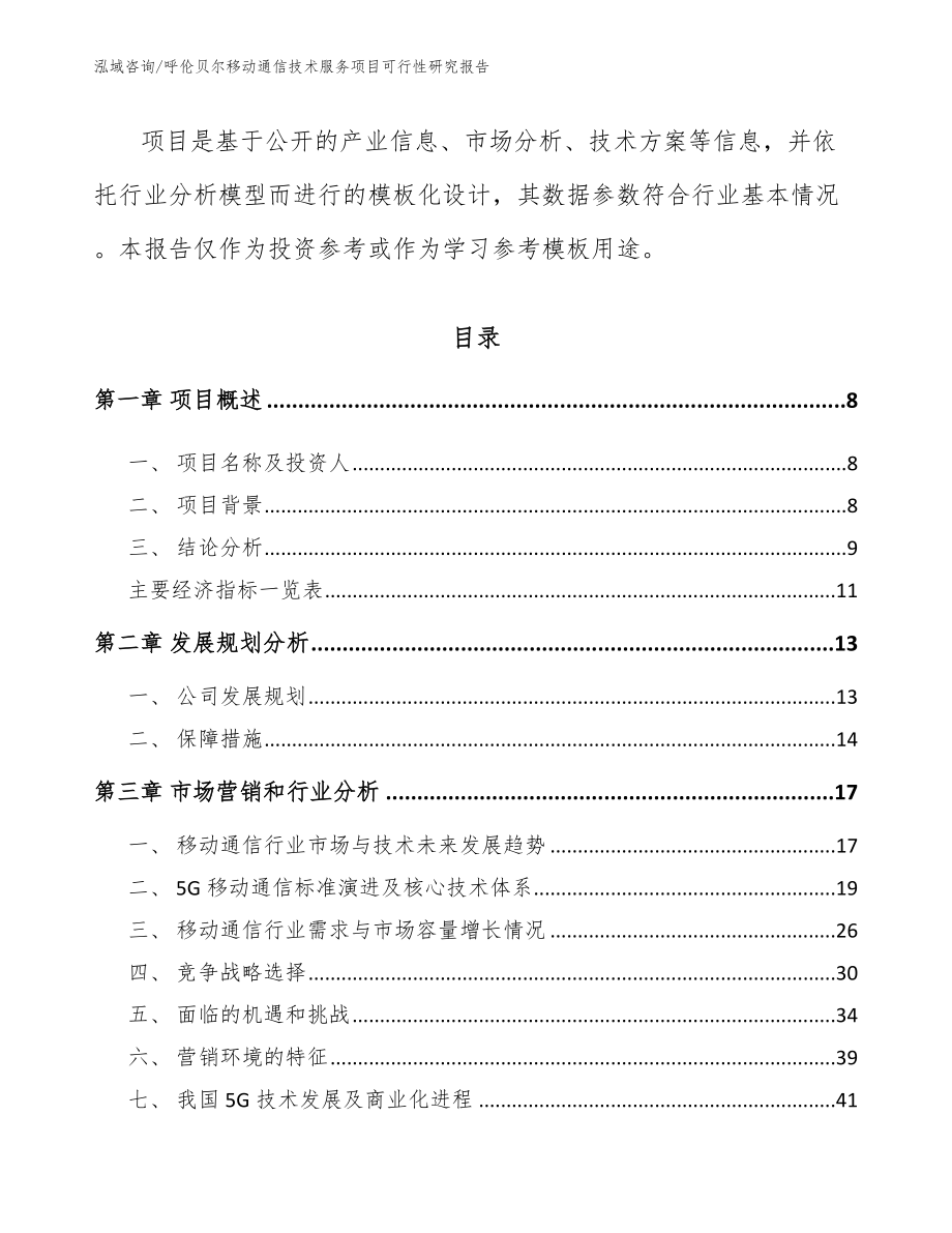 呼伦贝尔移动通信技术服务项目可行性研究报告模板_第3页