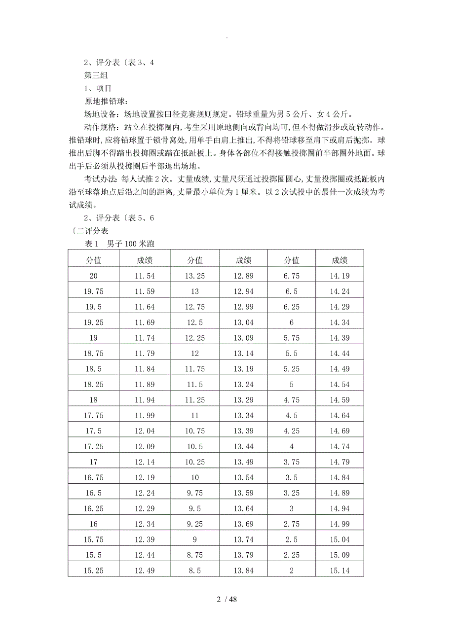 四川体考评分标准_第2页