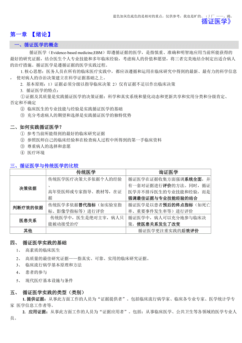 循证医学知识点整理_第1页