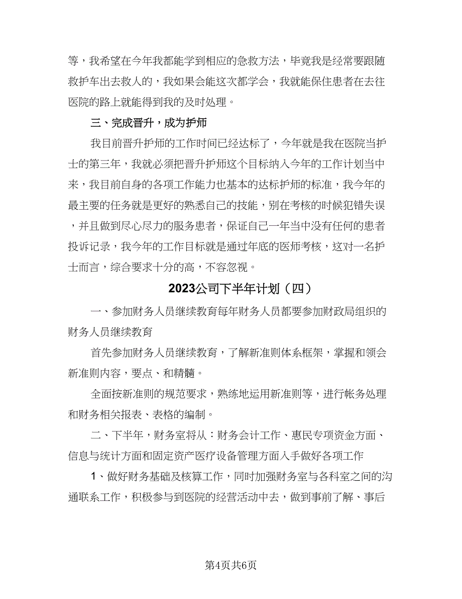 2023公司下半年计划（四篇）.doc_第4页