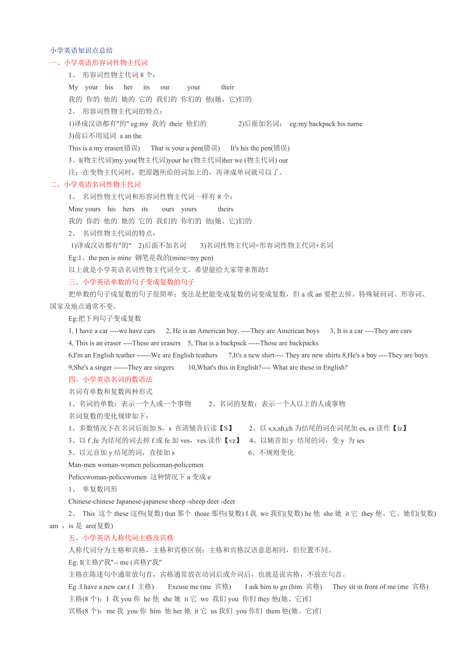 小学英语知识点总结_第1页
