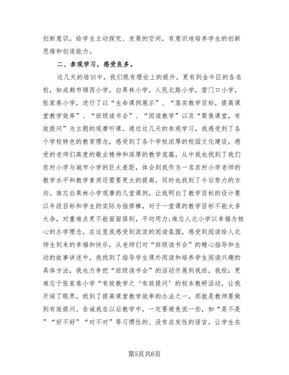 小学教师培训总结（二篇）.doc_第5页