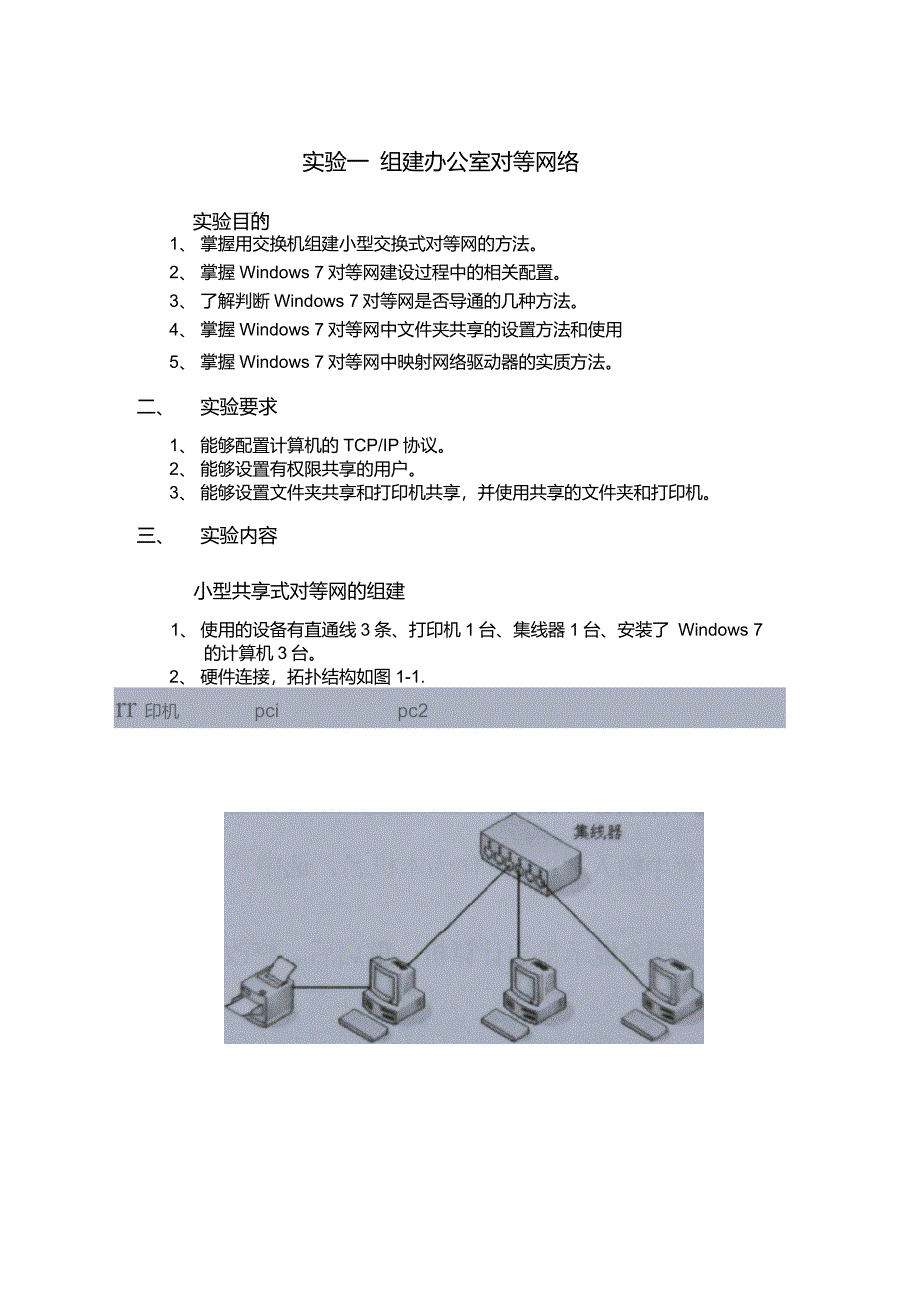 实验1组建办公室对等网络_第1页