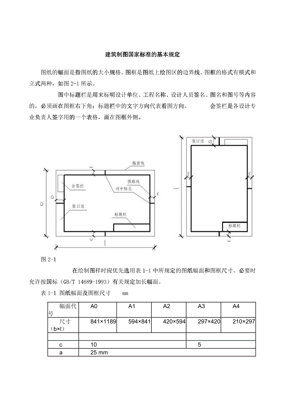 建筑制图国家标准的基本规定_第1页