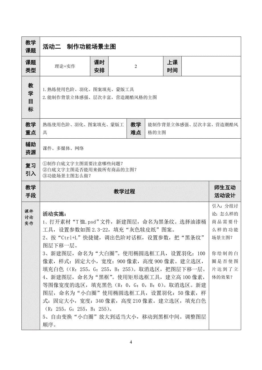 网店美工教案（项目二教学设计 中职 高教版_第5页