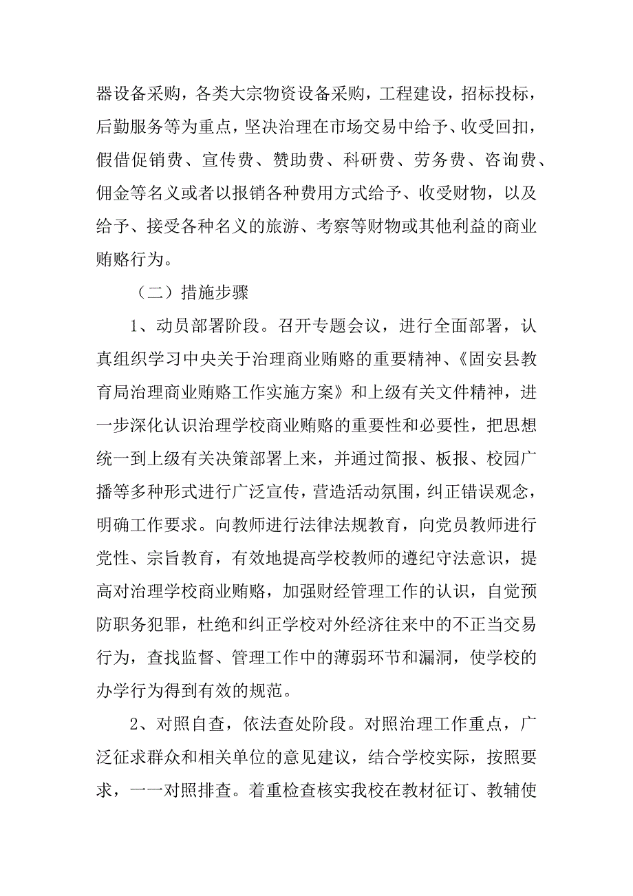 2023年学校整治商业贿赂工作方案_校园欺凌整治工作方案_第2页