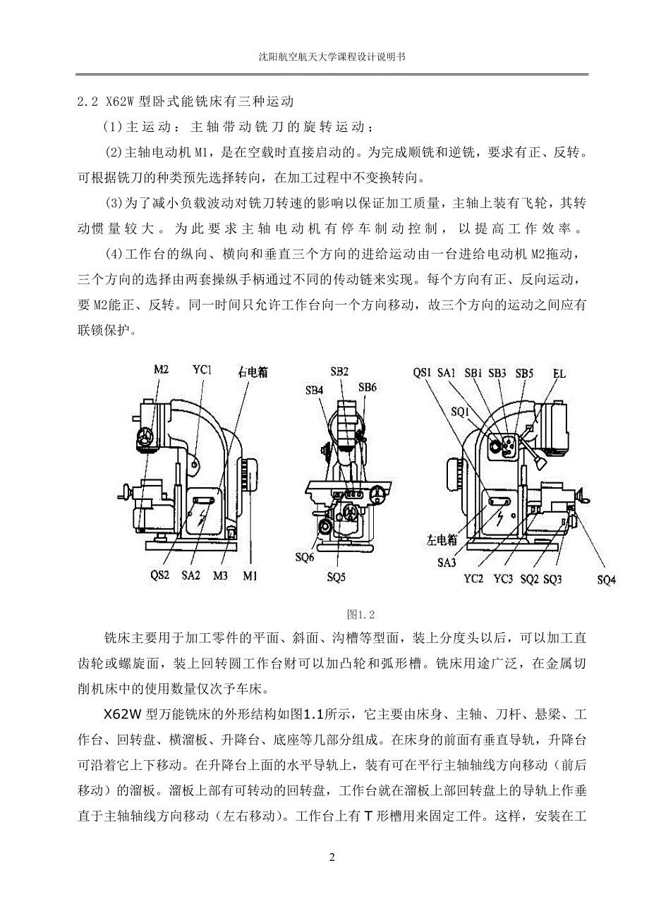 某铣床的电气控制系统设计(X62W卧式万能).doc_第2页