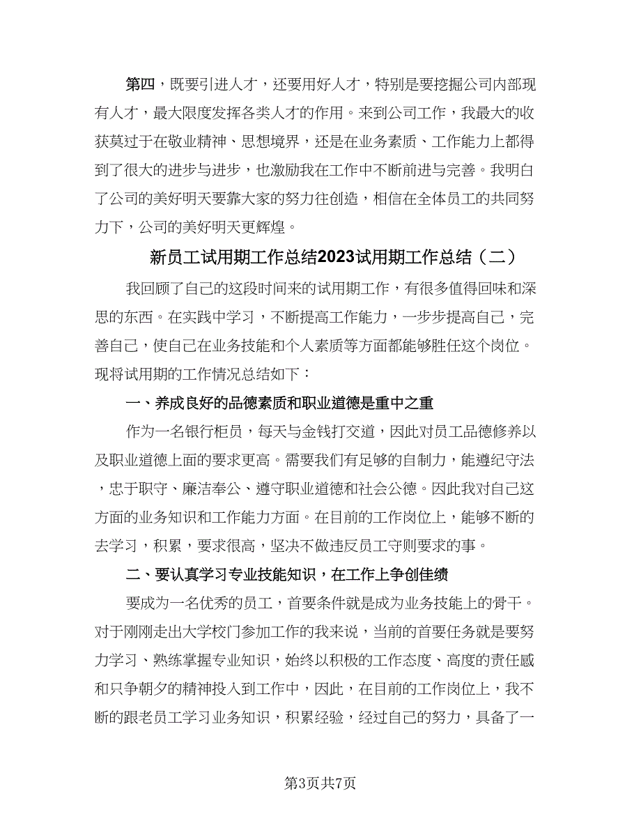 新员工试用期工作总结2023试用期工作总结（三篇）.doc_第3页