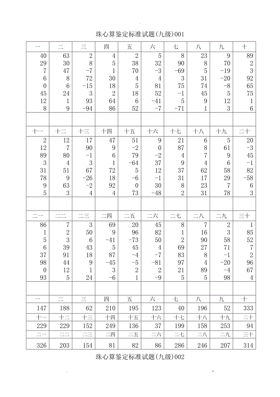 珠心算9级练习_第1页