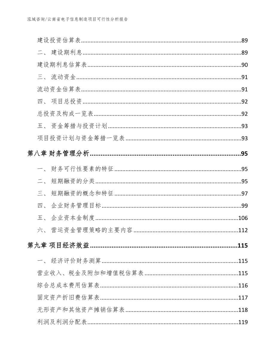 云南省电子信息制造项目可行性分析报告_范文_第5页