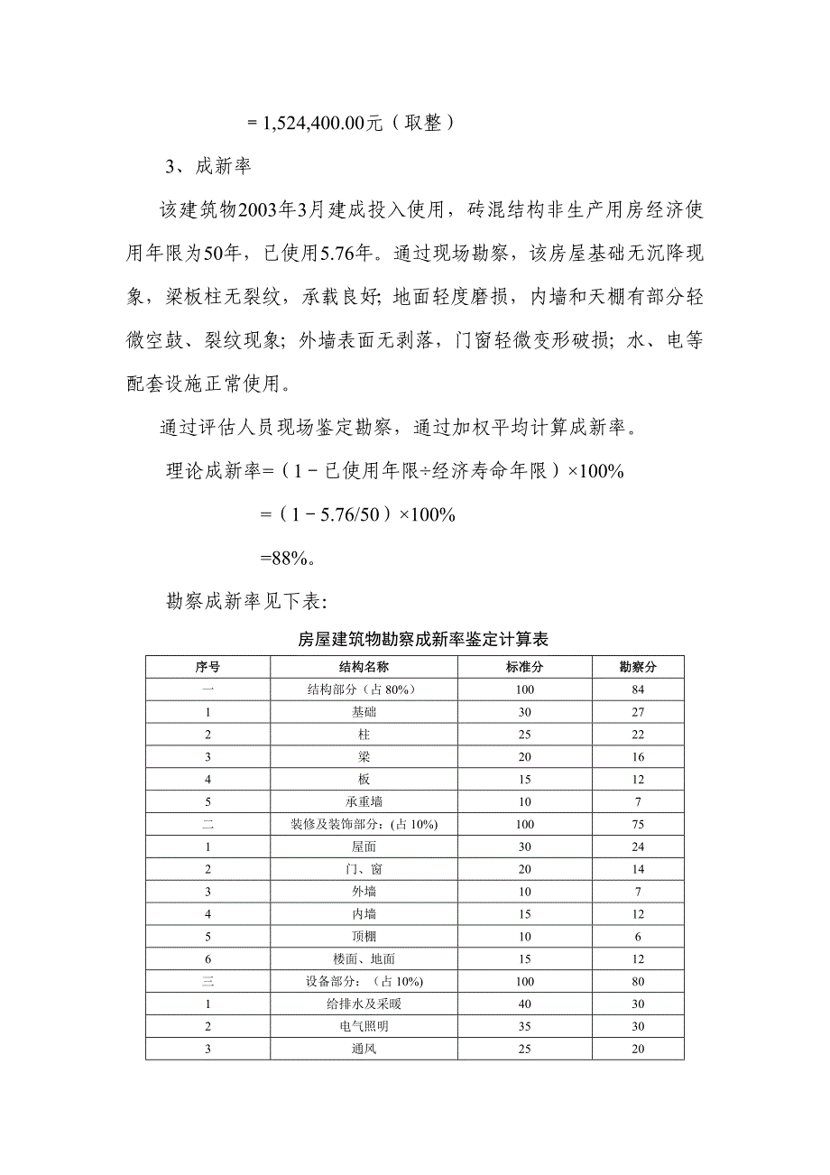 房屋建筑物评估案例(DOC)_第4页