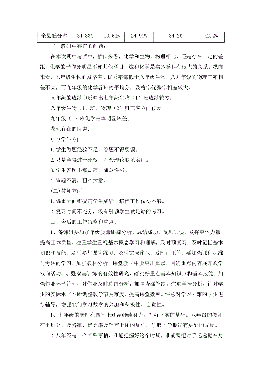 理化生教研组期中考试质量分析会_第2页