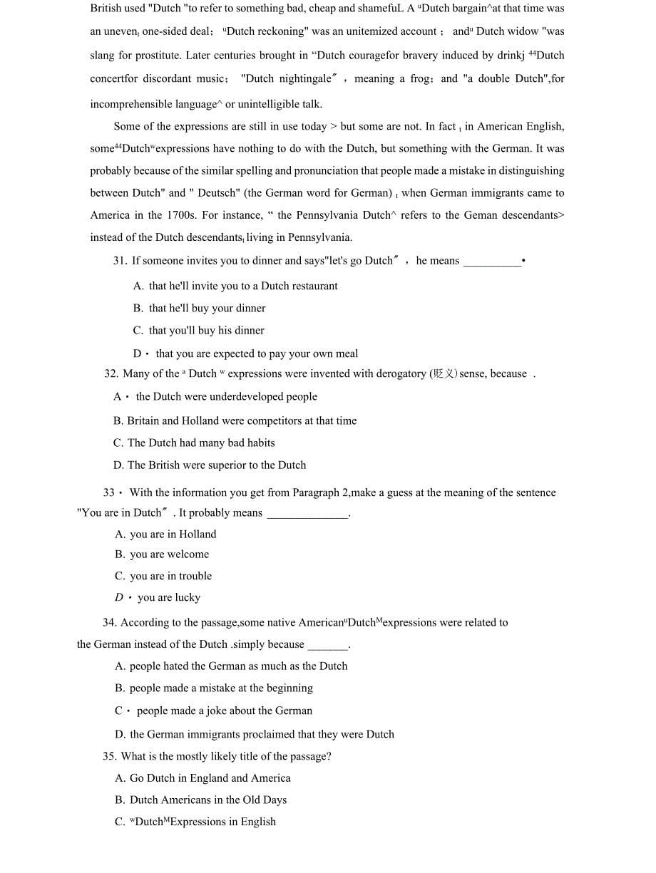 (2022更新）国家开放大学电大专科《综合英语2》2022-2023期末试题及答案试卷号：2159_第5页