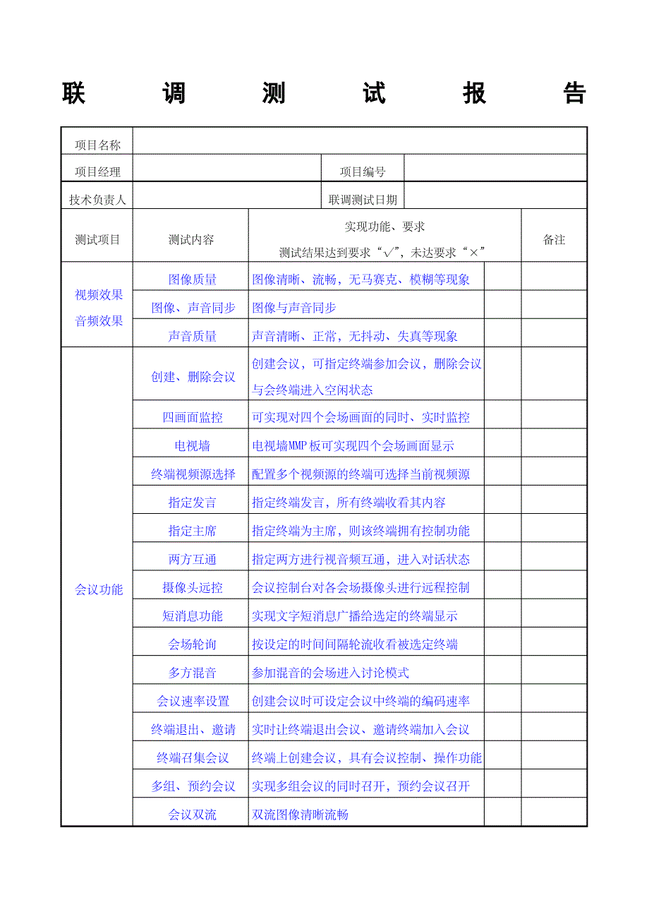 系统联调测试报告视频会议_第1页