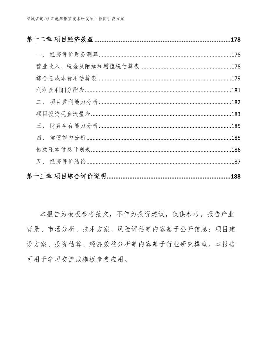 浙江电解铜箔技术研发项目招商引资方案_范文_第5页