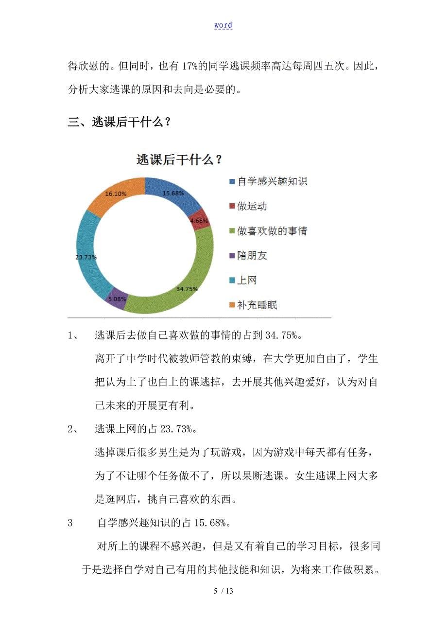 大学生逃课现象调研报告材料_第5页