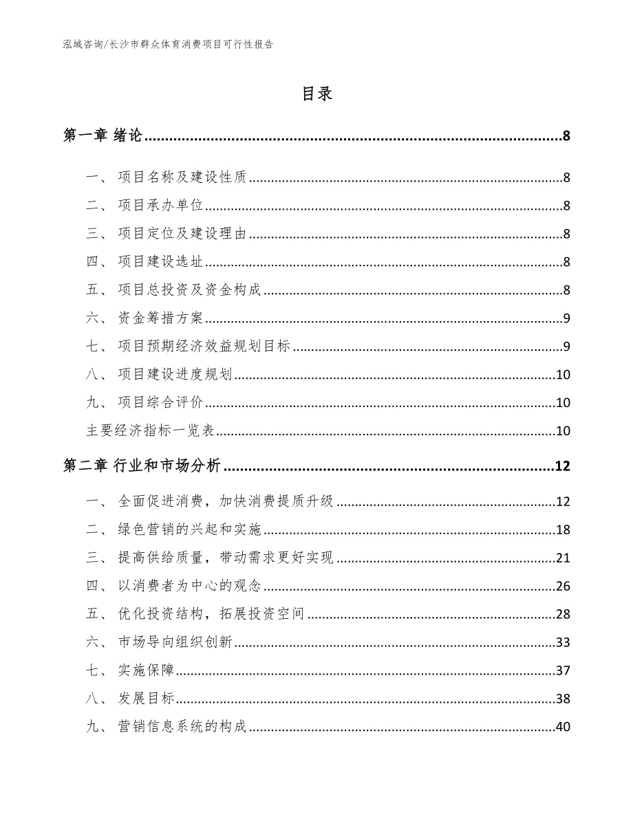 长沙市群众体育消费项目可行性报告模板范本_第2页