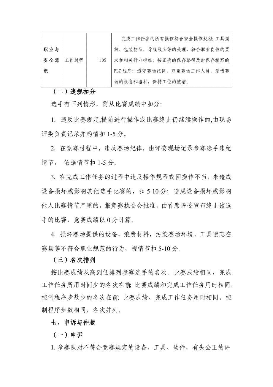 机电行业技能比赛设计方案机电一体化设备组装与调试技能选拔赛_第5页