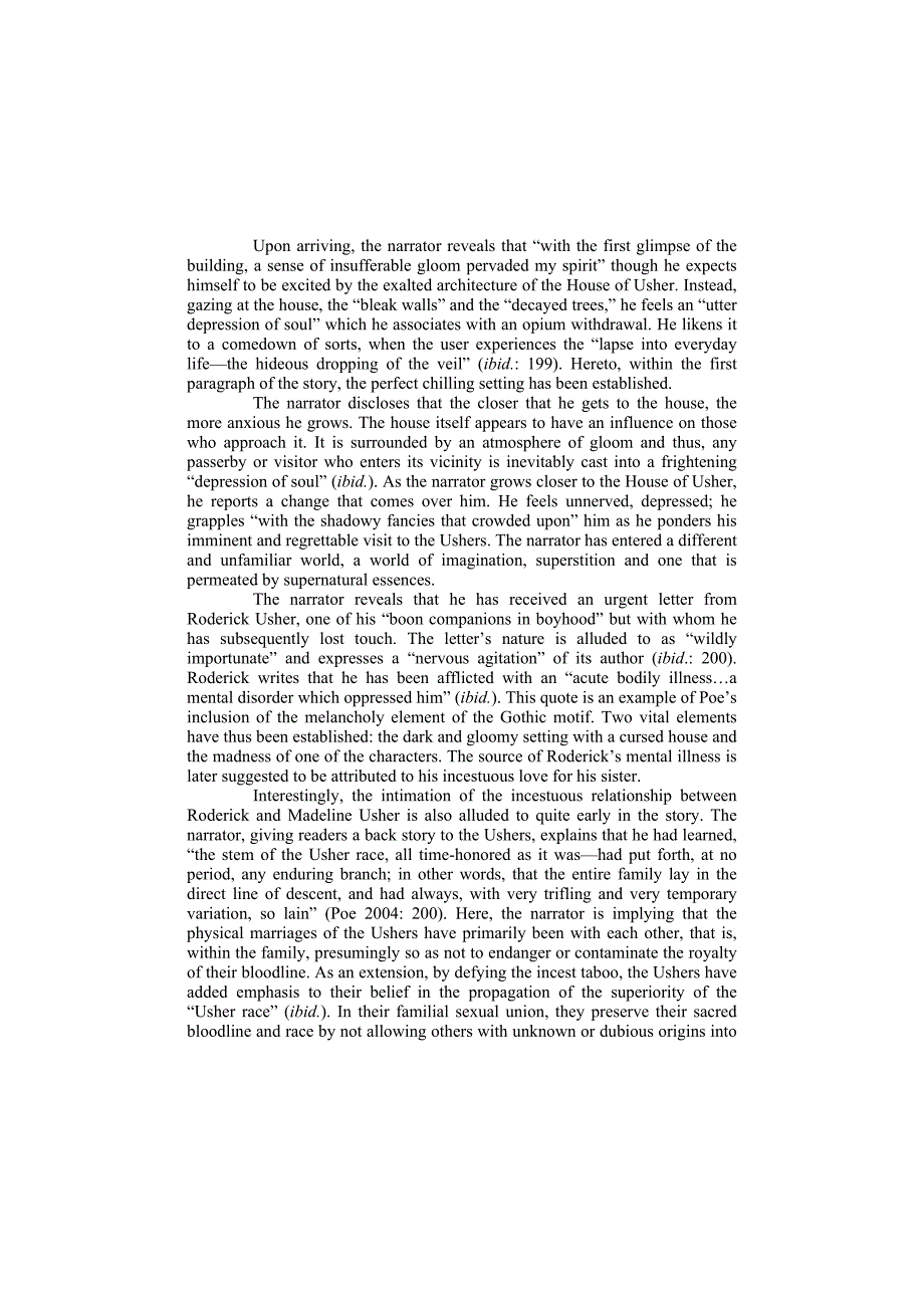 THE SIGNIFICANCE OF INCEST AND THE GOTHIC MOTIF IN EDGAR ALLAN POE’S “THE FALL OF THE HOUSE OF USHER”_第3页