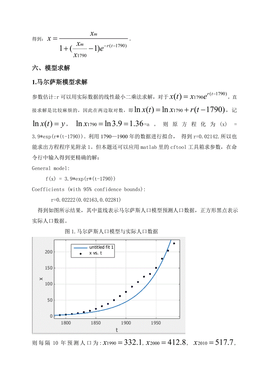 人口模型预测——数学建模作业_第4页