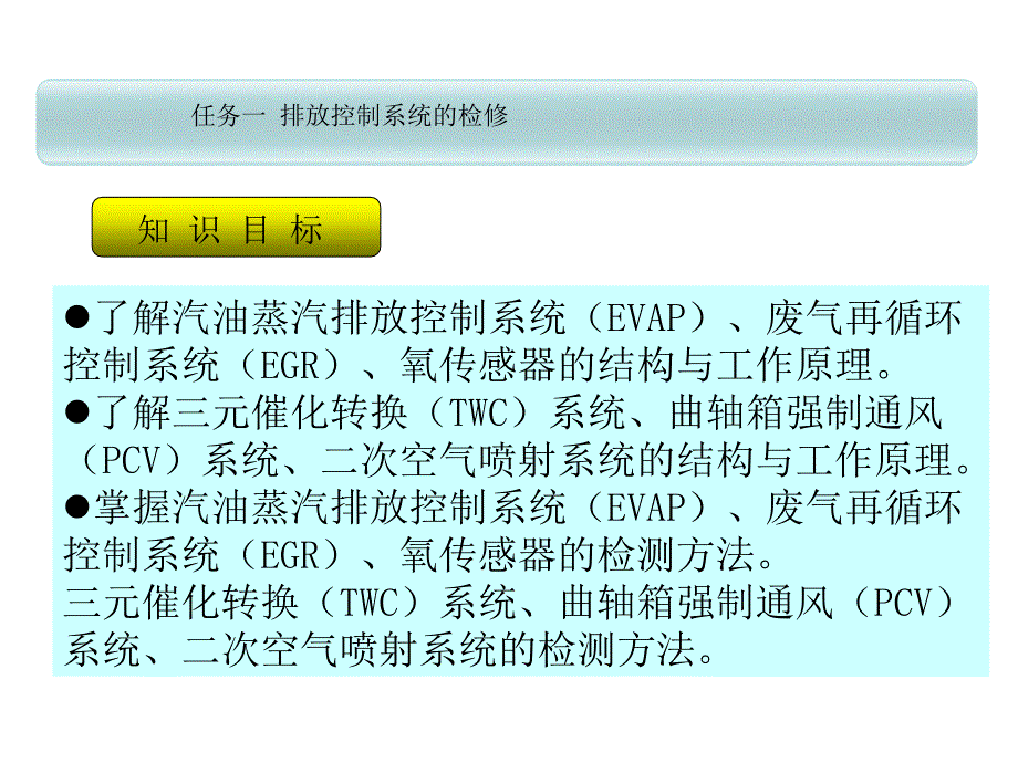 汽车电控发动机构造与检修课件 项目五排放系统_第2页