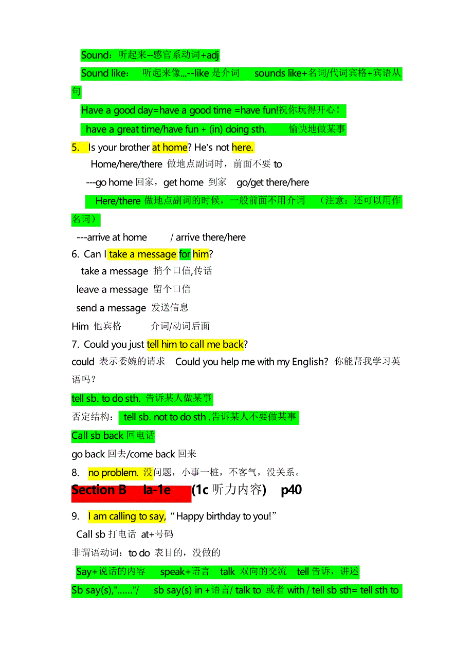 2020年春季人教版新目标英语七年级下册unit7单元知识点有序版复习总结_第2页