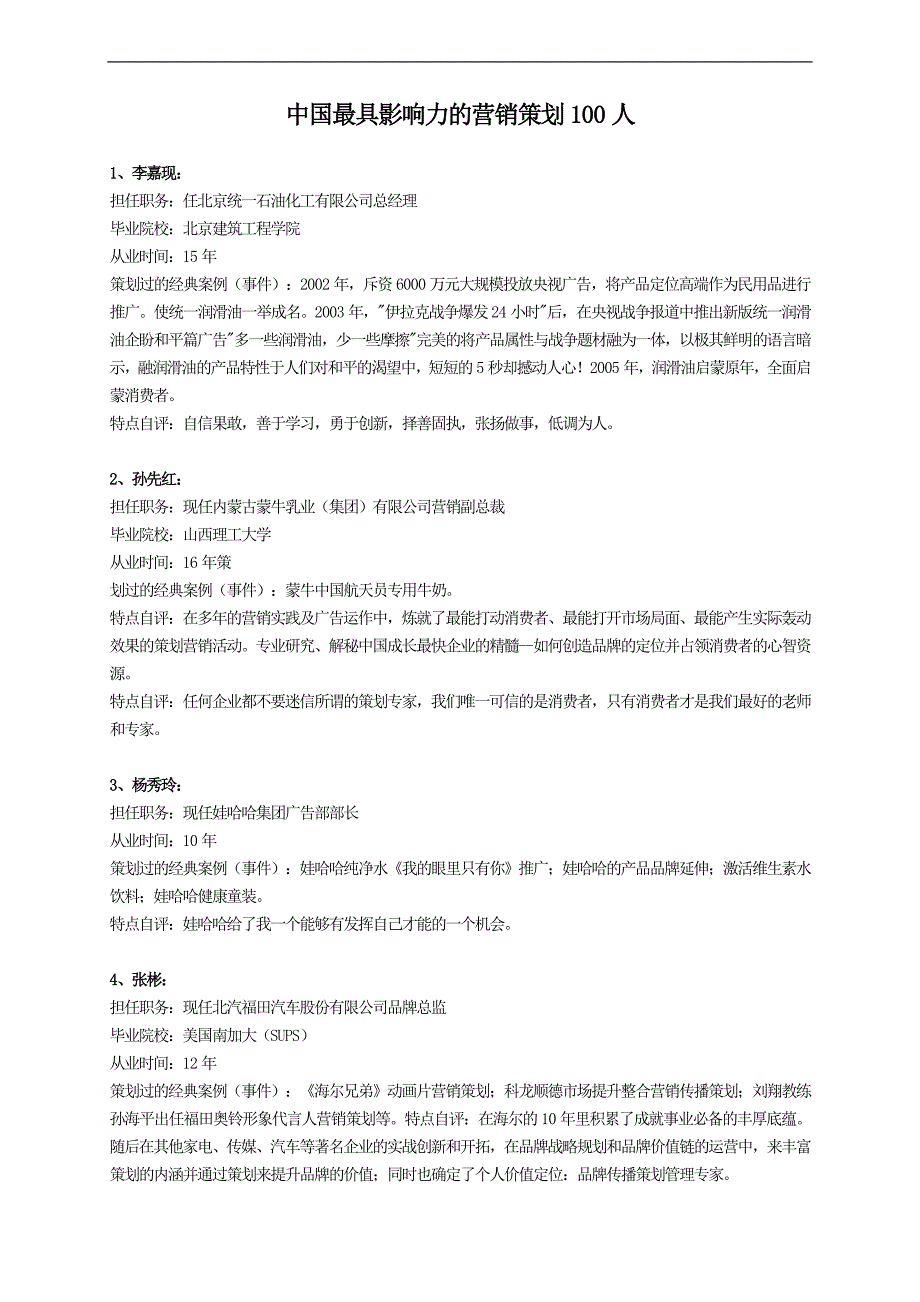 中国最具影响力的营销策划100人.DOC_第1页