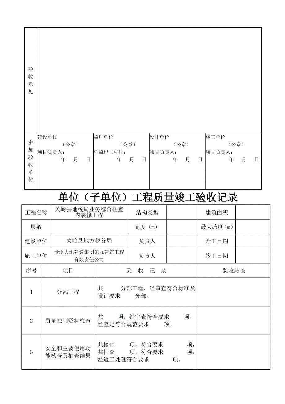 装饰装修工程验收资料表格_第5页